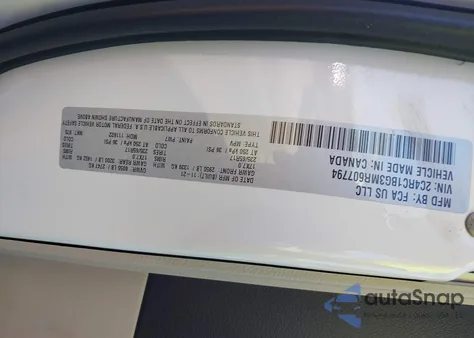 2021 Chrysler Pacifica Touring L из США, поврежденный, VIN 2C4RC1BG3MR607794